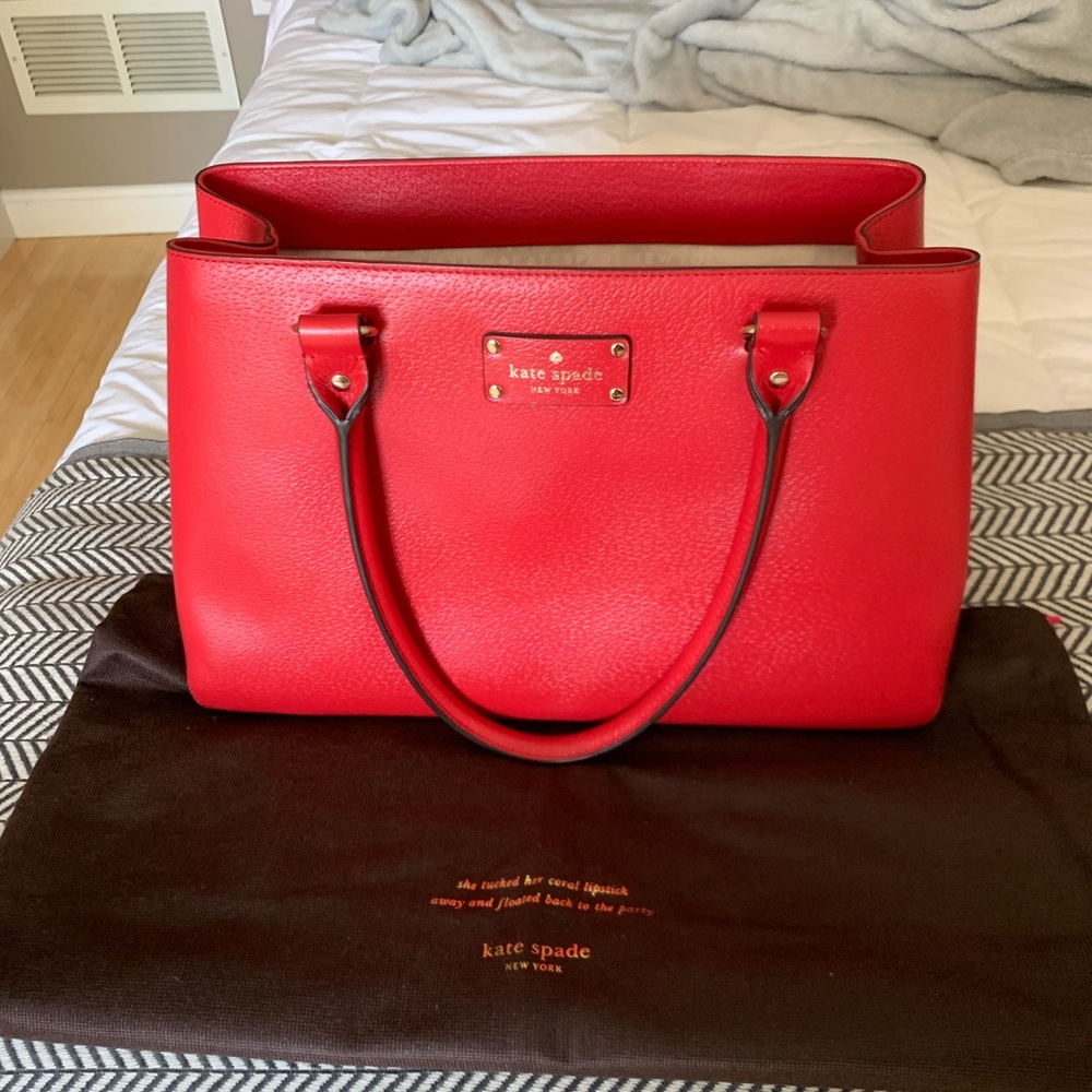 Kate Spade Elena Wellesley Red Leather Tote